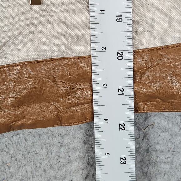 CHICOS Jacket Womens Size 2 US Large Beige Open Front 100% Linen Mandarin Collar - Picture 4 of 16